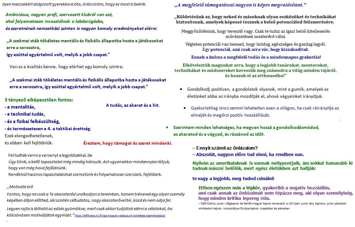 Ambíció, tudás, felkészültség - Megfelelő Támogatás - Önbizalom, gyakorlás - Pozitivitás